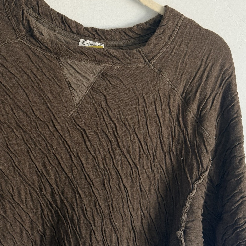 Free People Textured Top L Woman Cotton Cabin Natural Normcore Relax
